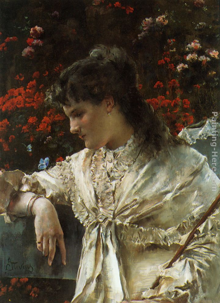 Reverie painting - Alfred Stevens Reverie art painting